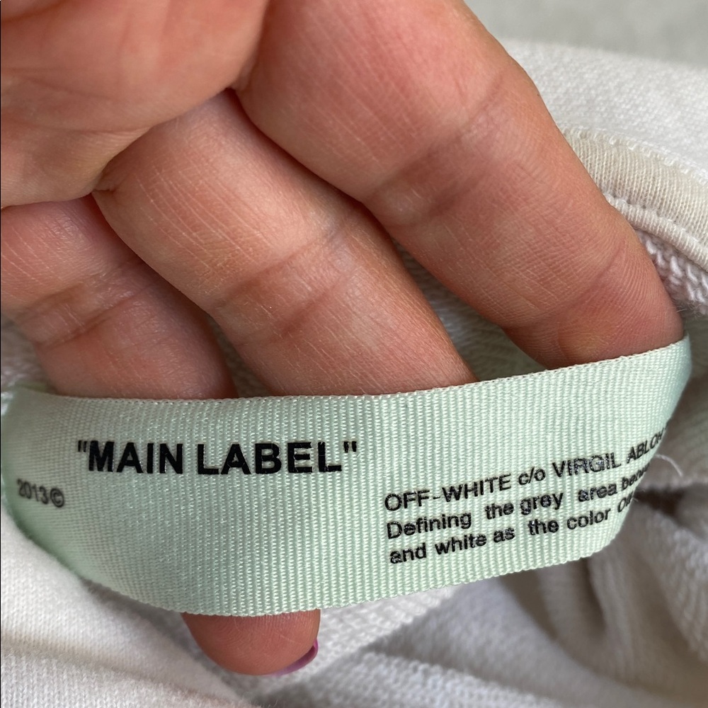 Off White Virgil Abloh Graphic Unisex Hoodie - White and Orange XS - Picture 15 of 17